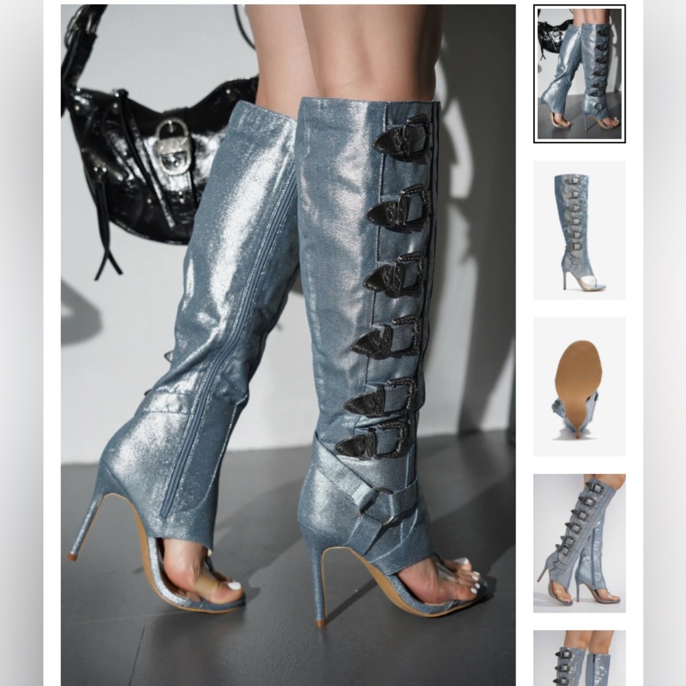 Open Round Toe Heel Boots